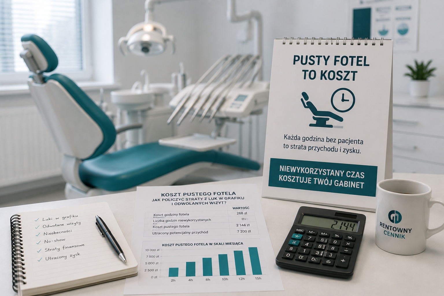 Pusty fotel stomatologiczny – wpływ niewykorzystanego grafiku na rentowność gabinetu