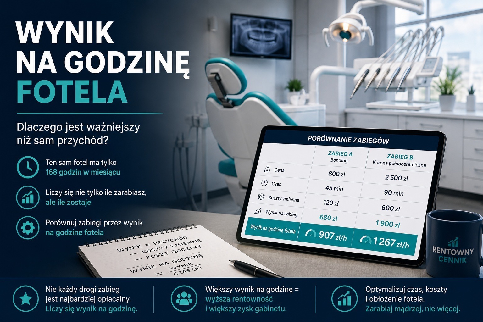 Wynik na godzinę fotela stomatologicznego – dlaczego jest ważniejszy niż sam przychód?