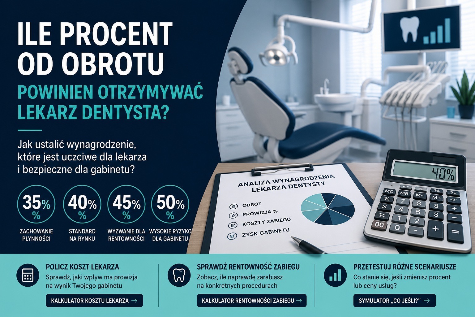 Ile procent od obrotu powinien otrzymywać lekarz dentysta