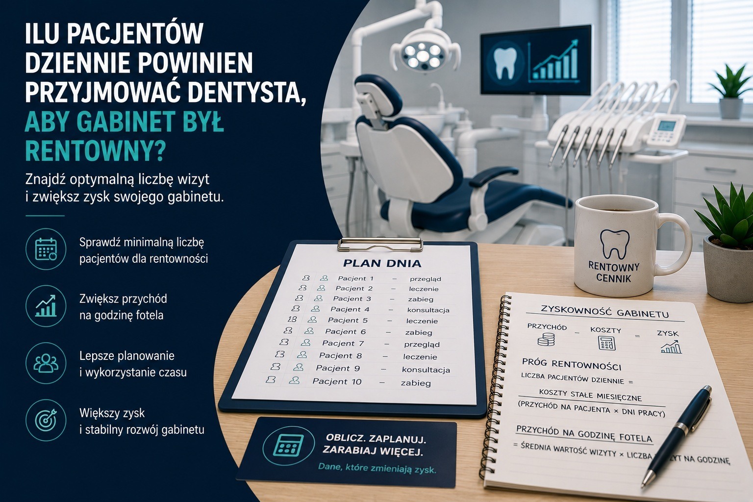Ilu pacjentów dziennie powinien przyjmować dentysta, aby gabinet był rentowny
